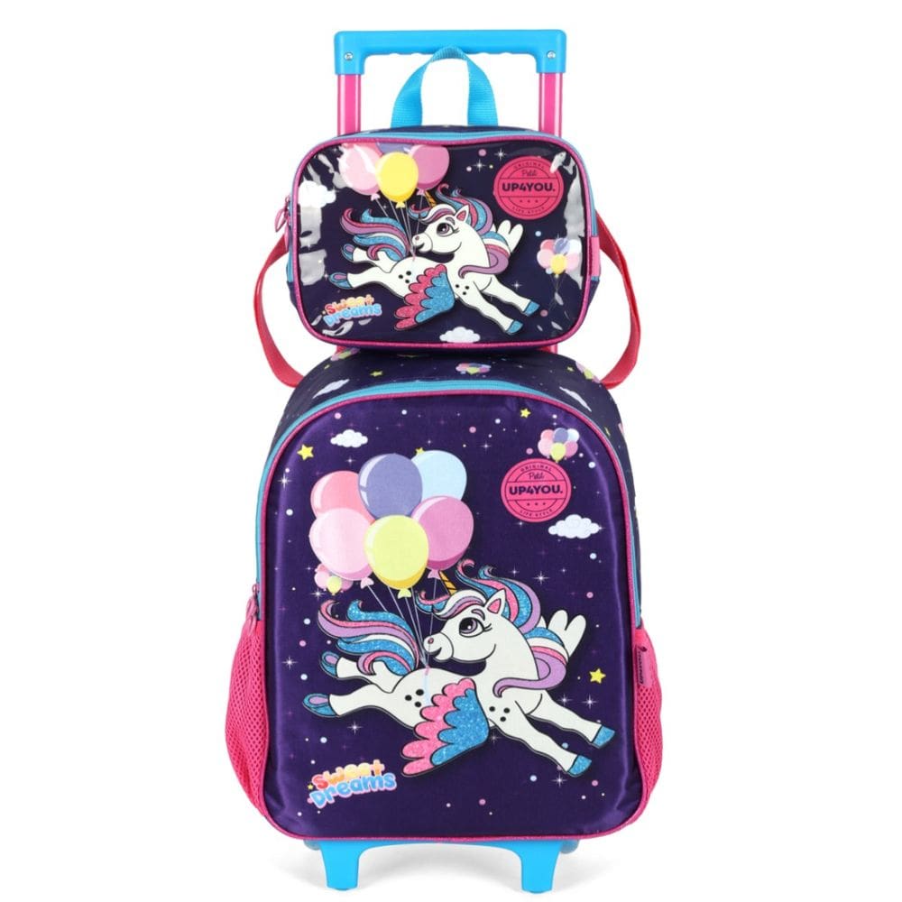 Kit Mochila Infantil Unicórnio Reforçada e Lancheira Térmica
