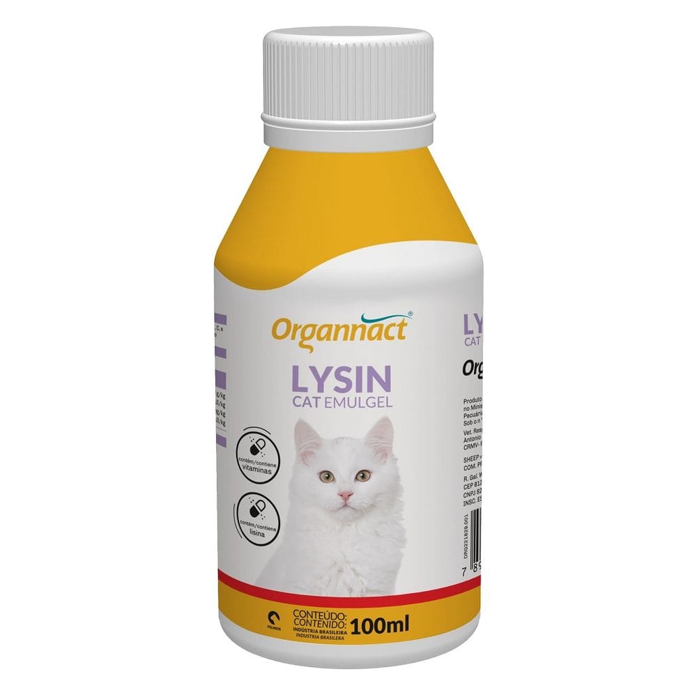 Suplemento Vitamínico Lysin Cat Emulgel 100ml - Organnact