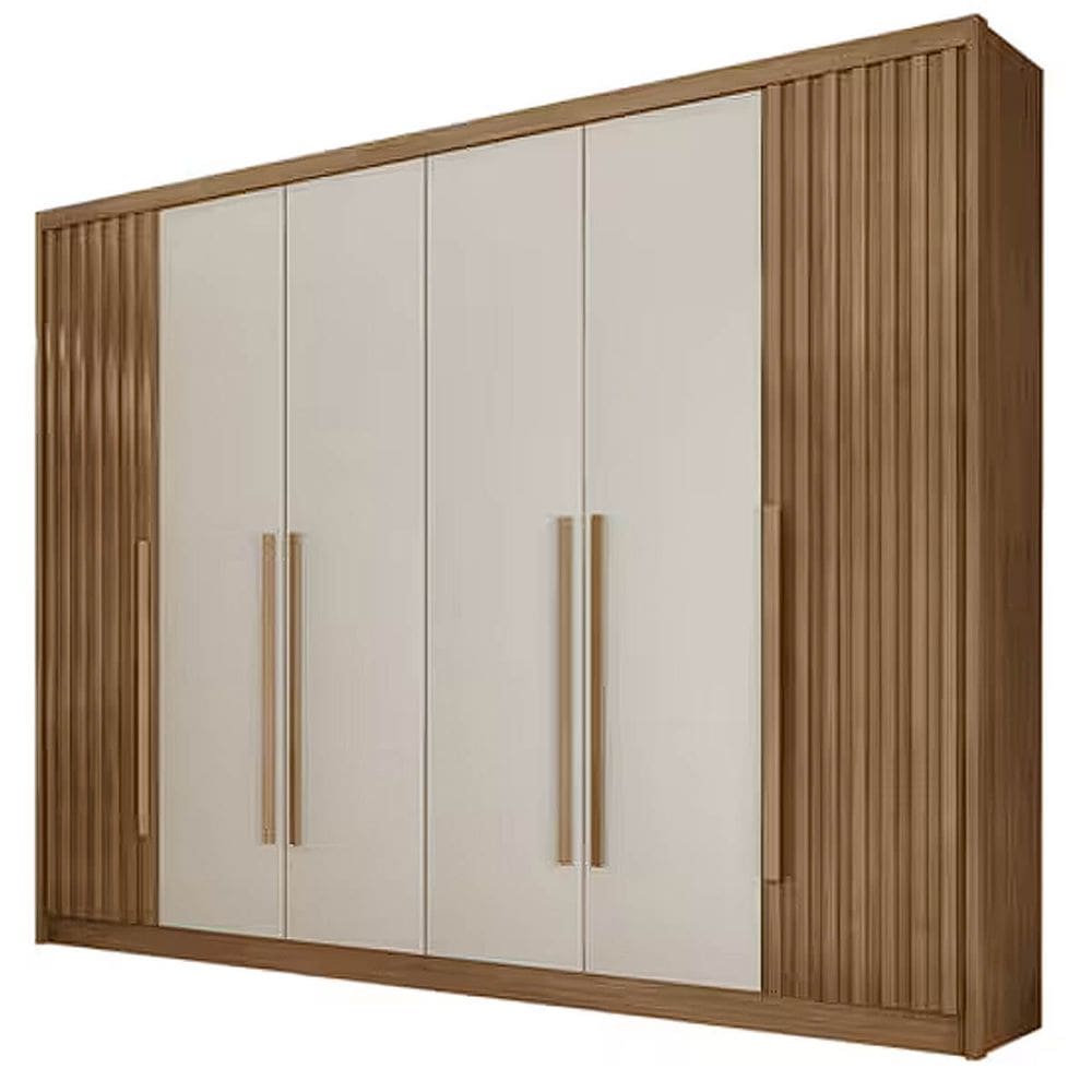 Guarda Roupa Coimbra Casal Ripado 6 Portas 8 Gavetas Novo Horizonte