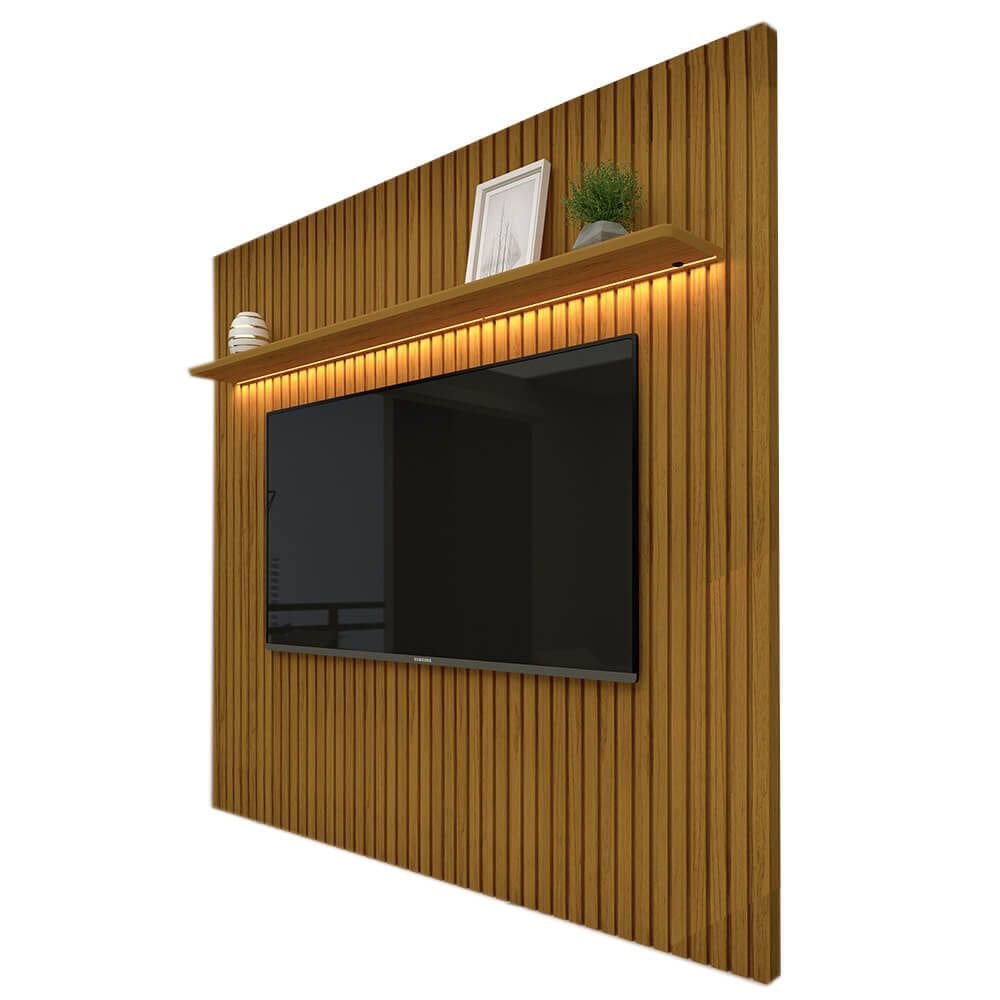 Painel Nobre Sem Nicho 230cm Home para TV até 85 Polegadas com LED Gelius Cor Naturale