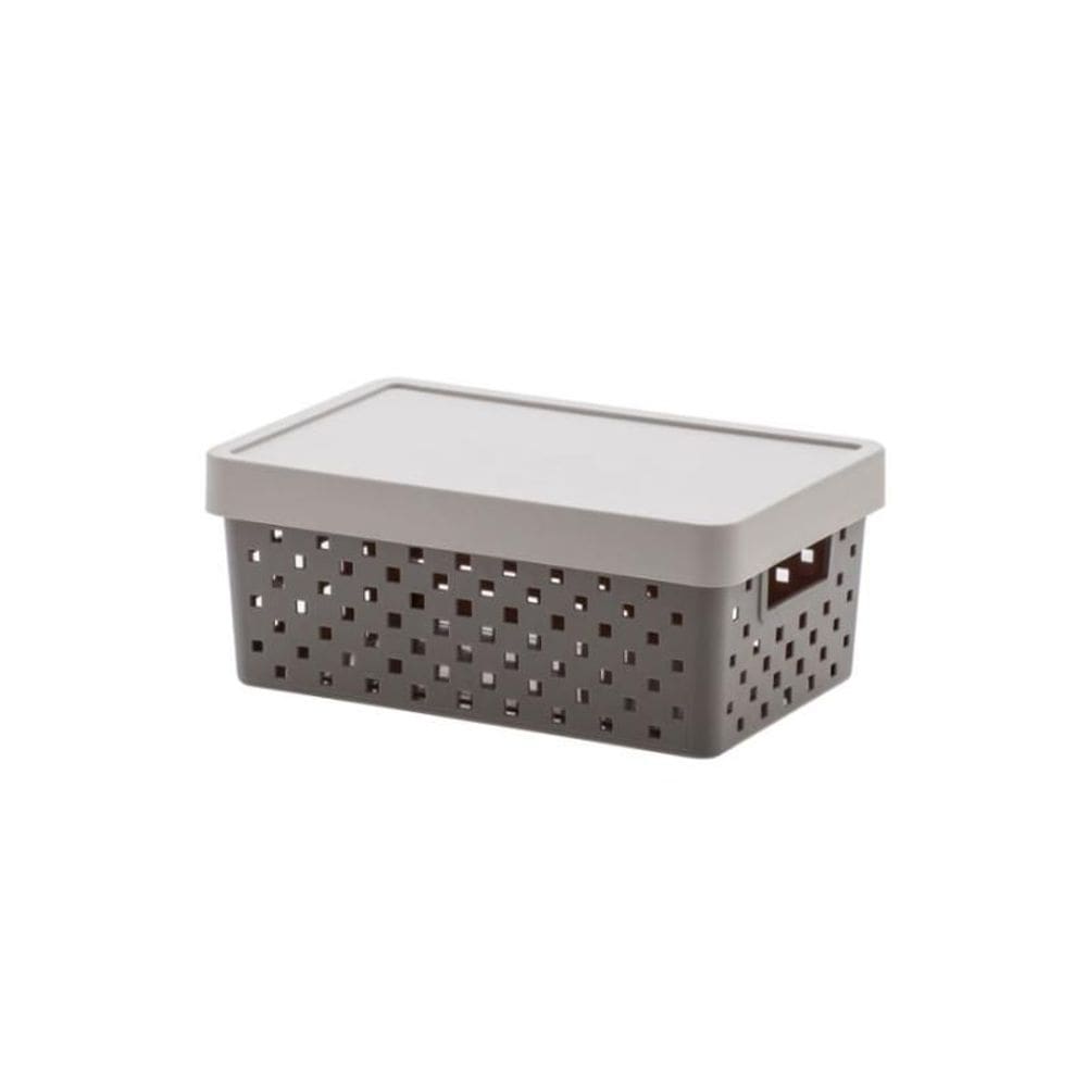 Cesto Organizador Com Tampa 29X19X12 Quadratta Cinza