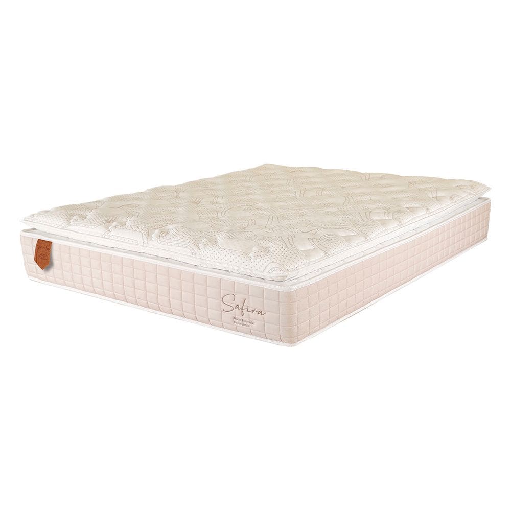 Colchão King Size 193X203X30 Safira Prorelax Molas Ensacadas Pillow Top Viscoelástico - Areia