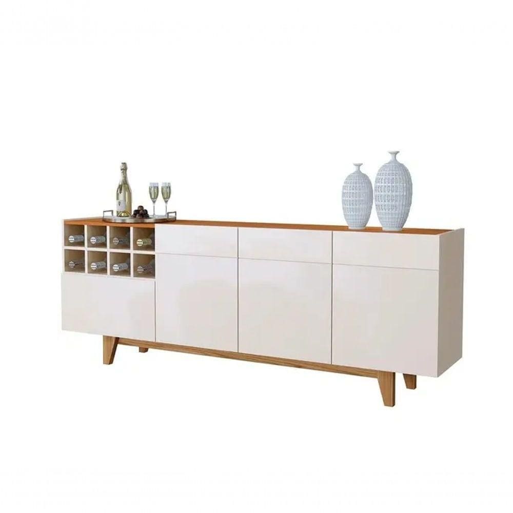 Buffet Com Adega 3 Portas 1 Gaveta Duna Off White/naturalle - Mavaular