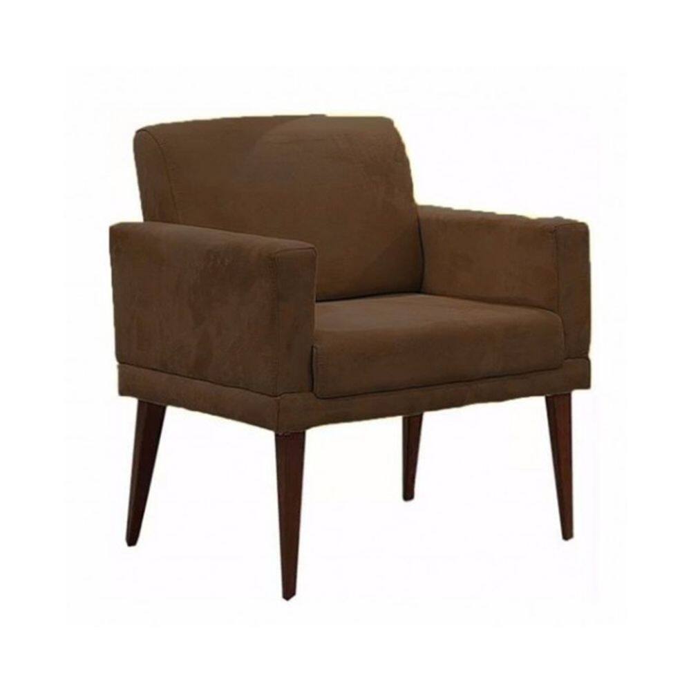 Poltrona Concept Tecido Veludo Marrom - FRI Varejo