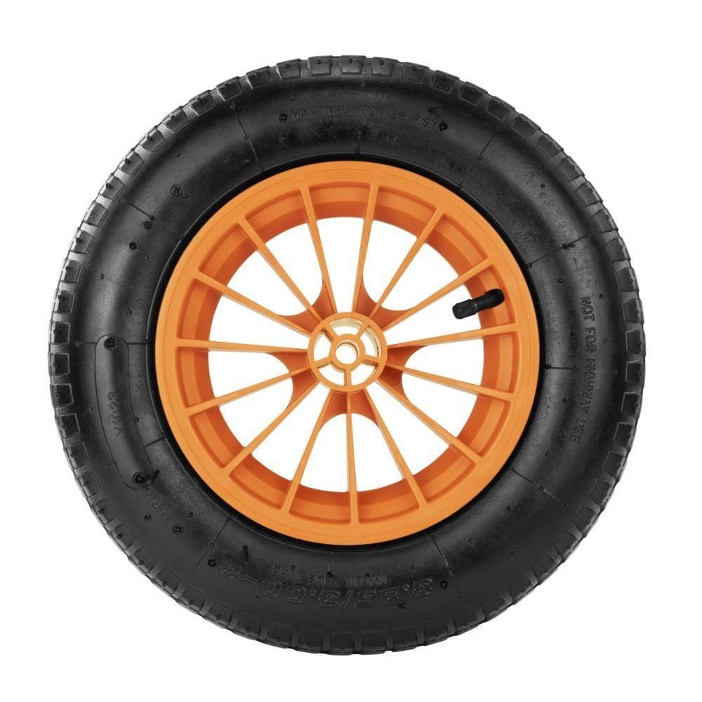 Pneu Com Câmara Tramontina 3.25-8 Polegada Com Roda Plástica 8\" Para Carrinho De Mão