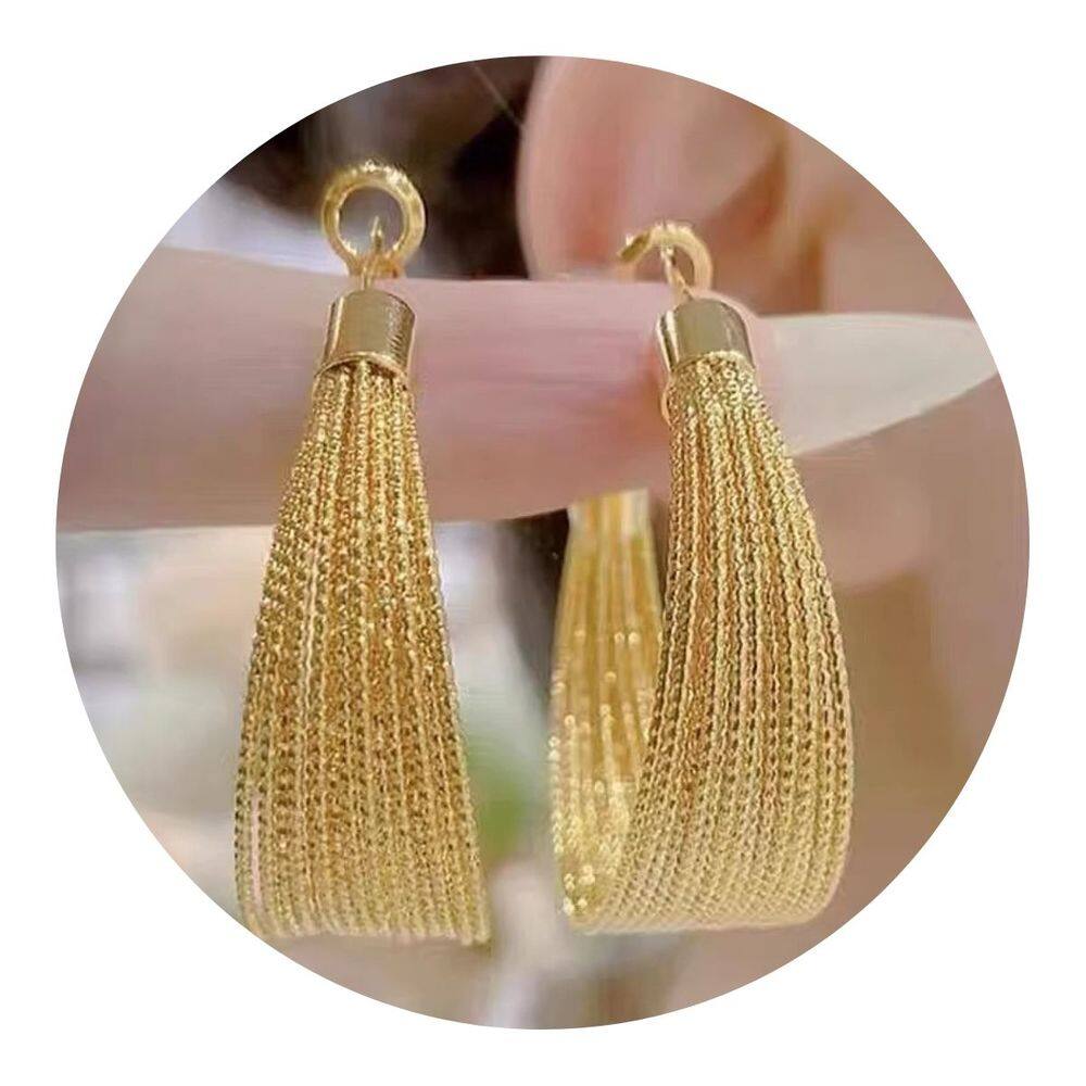 Brincos Femininos Argola Strass Dourado Casamento