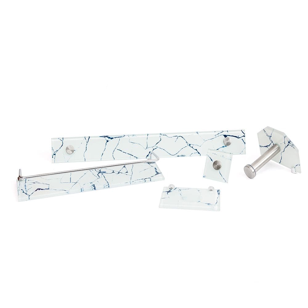 Kit Suporte P/ Banheiro Vidro Com 5 Peças Vildrex Branco