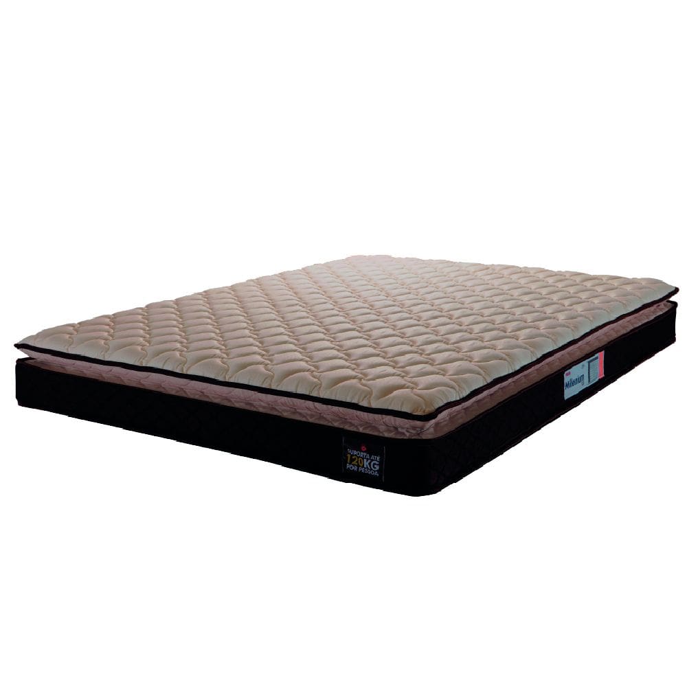Colchão Casal Queen Espuma D33 Pillow Top Millenium 158x198x19cm Marrom Hellen - Suporta Até 120 Kg