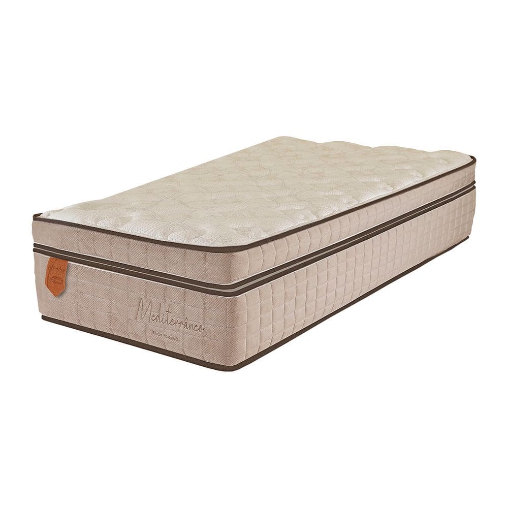Colchão Solteiro King 96X203X32 Mediterrâneo Prorelax Molas Ensacadas Euro Pillow One Face - Bege