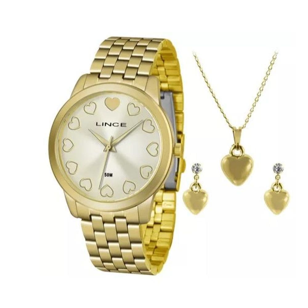 Relógio Lince Feminino Lrgh093lkv72 e Kit Semijóias