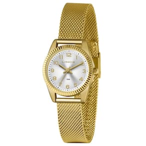 Relógio Lince Dourado Pequena Aço Esteira Lrg4674L