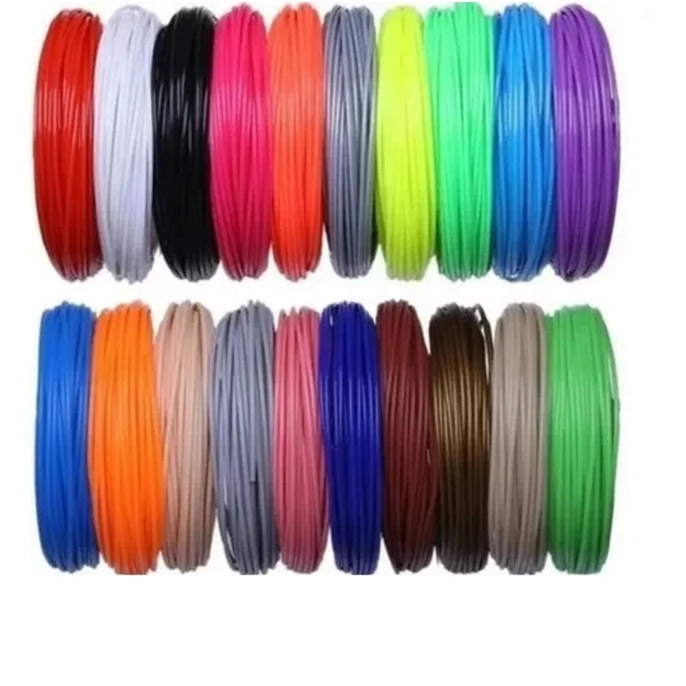 Kit Refil Filamento Pla 20 Cores Caneta 3D - 100 Metros