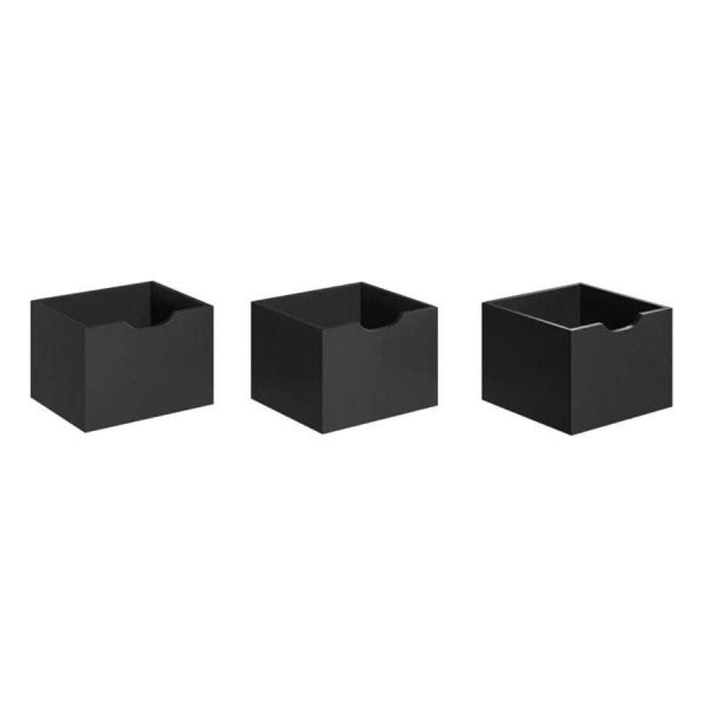 Kit 3 Gavetas Organizadoras Preto Fosco