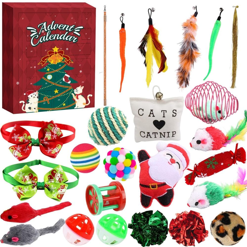 Calendário Cat Advent KumArte 2024 com 24 brinquedos para gatos de interior