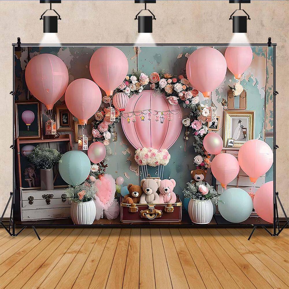 Imagem de fundo fotográfica AlelCJY Hot Air Balloon Bear Baby