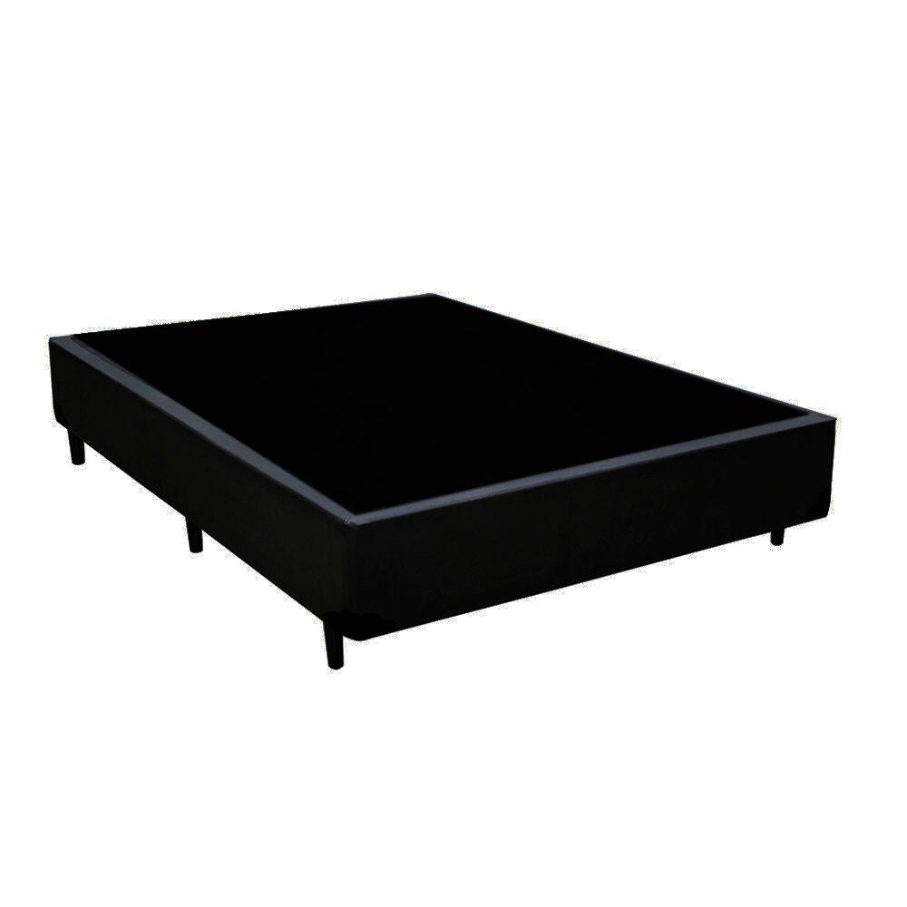 Cama Box Viúva Suede Principe das Camas Preto 128x188x40