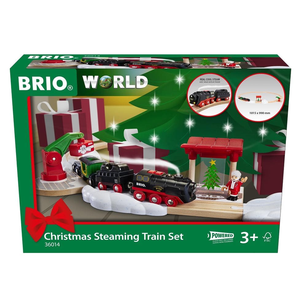 Conjunto de trem BRIO World Christmas Steaming 27 peças para crianças com mais de 3 anos