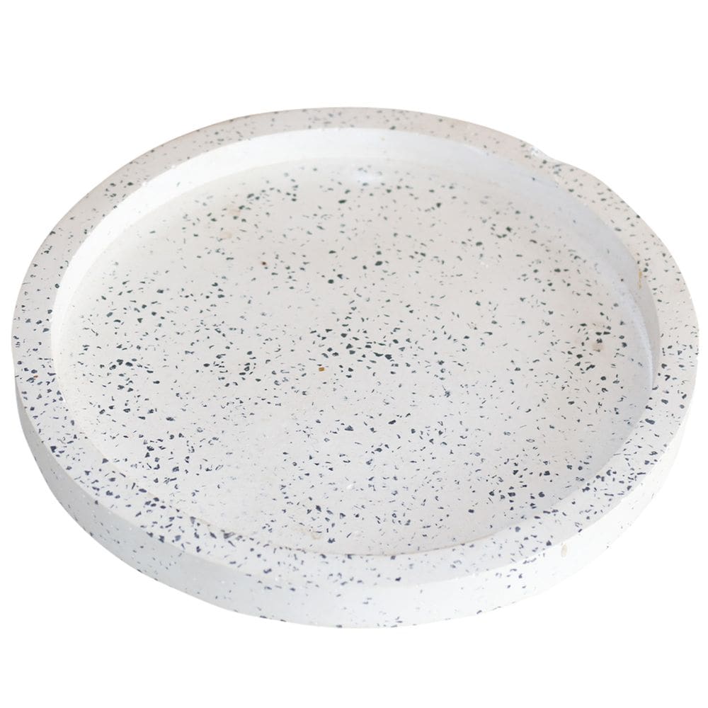 Bandeja Decorativa ou Bandeja Redonda Grande Peônia Artesanal Granilite