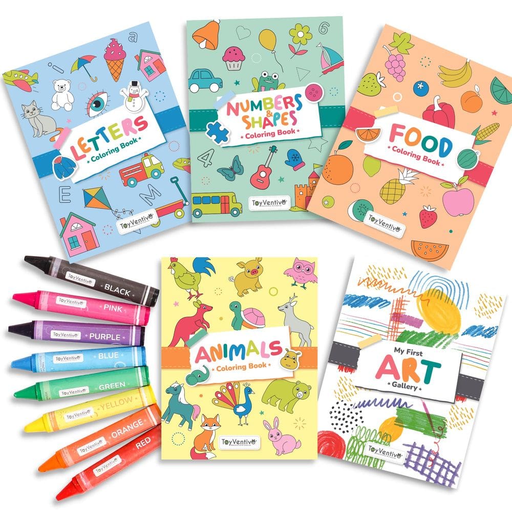 Livro de colorir TOYVENTIVE Big para crianças de 1 a 3 anos e crianças de 2 a 4 com