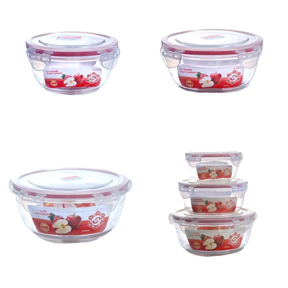 Conjunto de 3 Potes Transparente Herméticos com Tampa