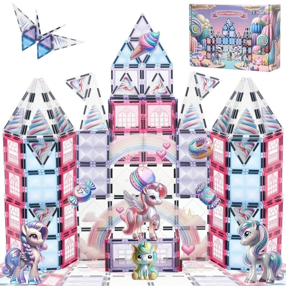 Conjunto de construção Little Pi Magical Unicorn Castle, 4-6 anos, meninas