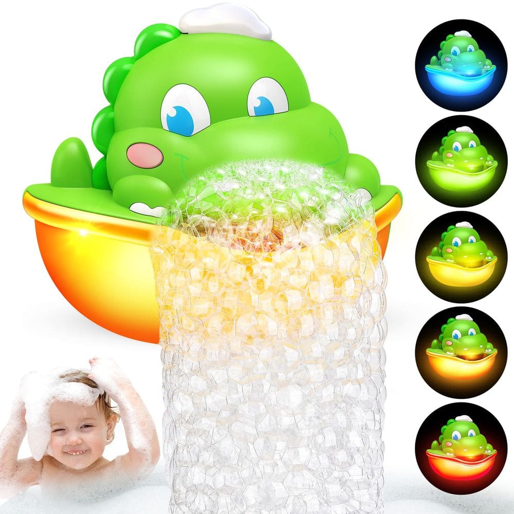 Máquina de bolhas de banho Diyfrety Baby Bath Toys Dinosaur Green