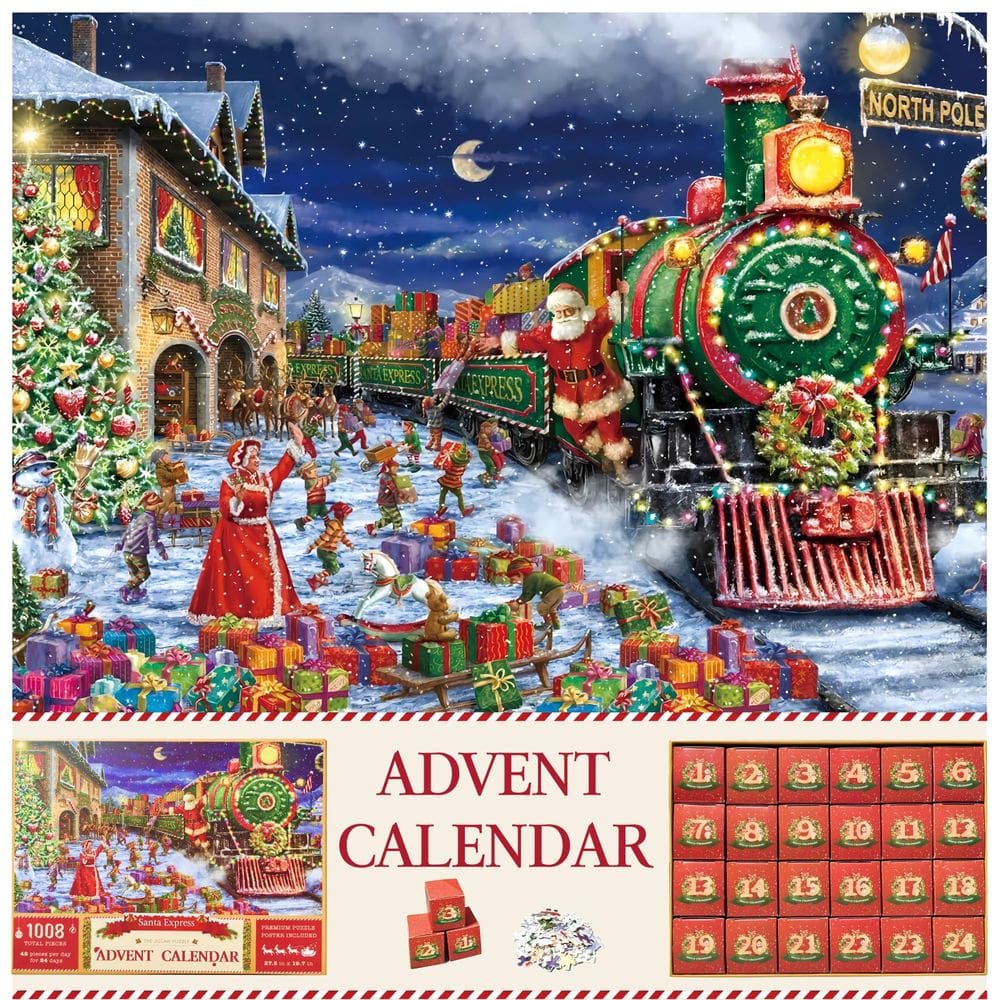 Quebra-cabeça do calendário do advento HUYFGDYSA 2024 | Natal, 1008 peças