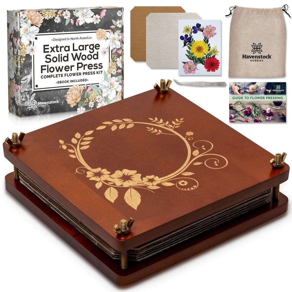 Kit de prensa de flores Havenstock Premium Extra Large Maple Wood