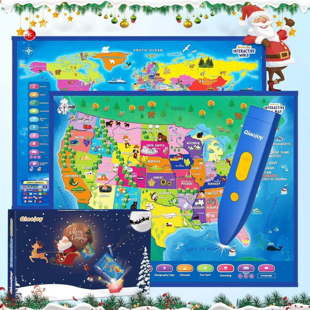 Mapa interativo do Talking USA Mapa-múndi para crianças Qiaojoy