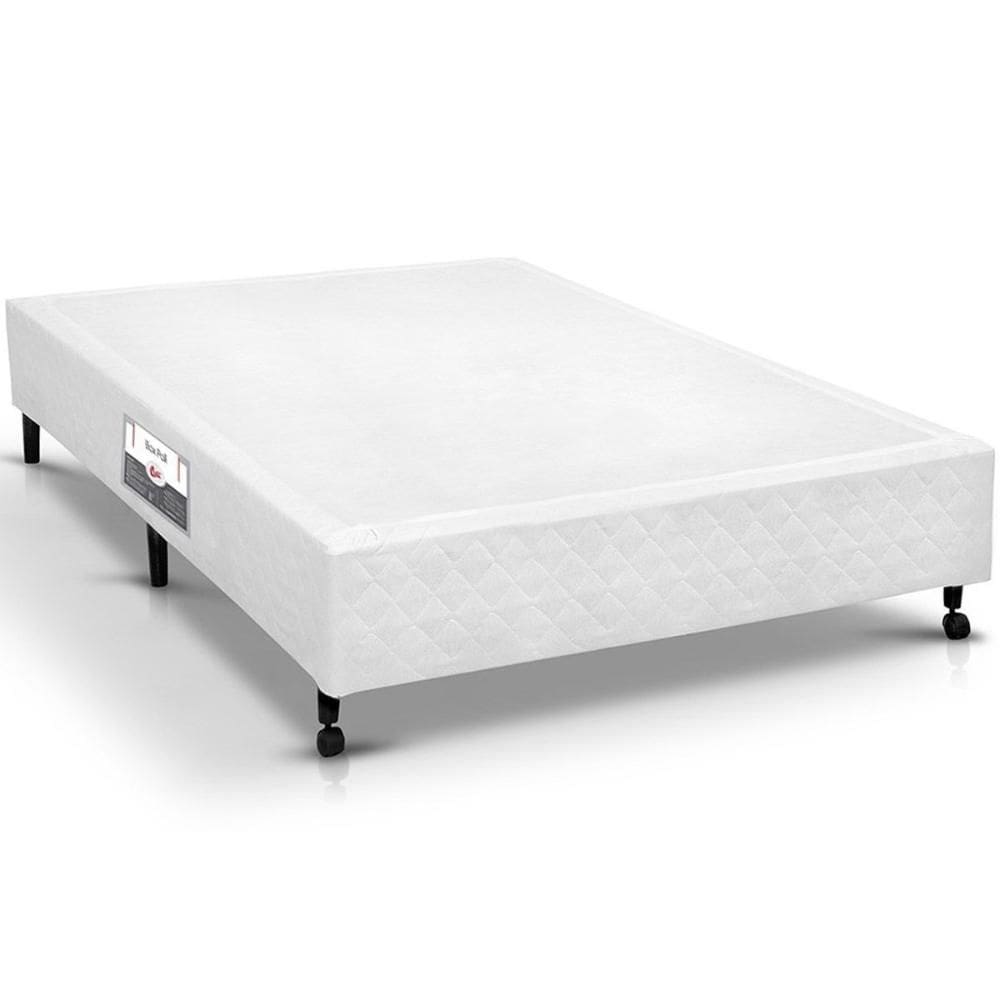 Cama Box Base Casal Poli Tecido White (138x188x27) - Castor