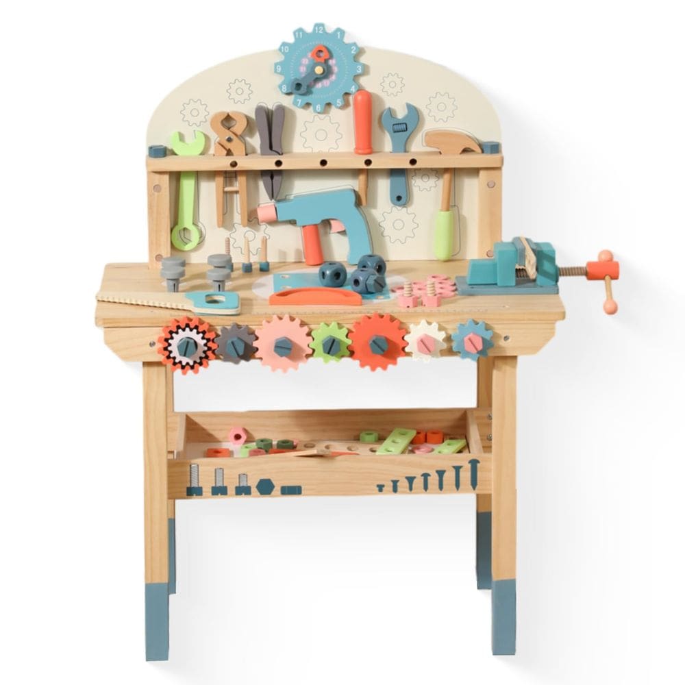 Conjunto de ferramentas elétricas de madeira Toy Workbench para crianças de 3 anos ou mais