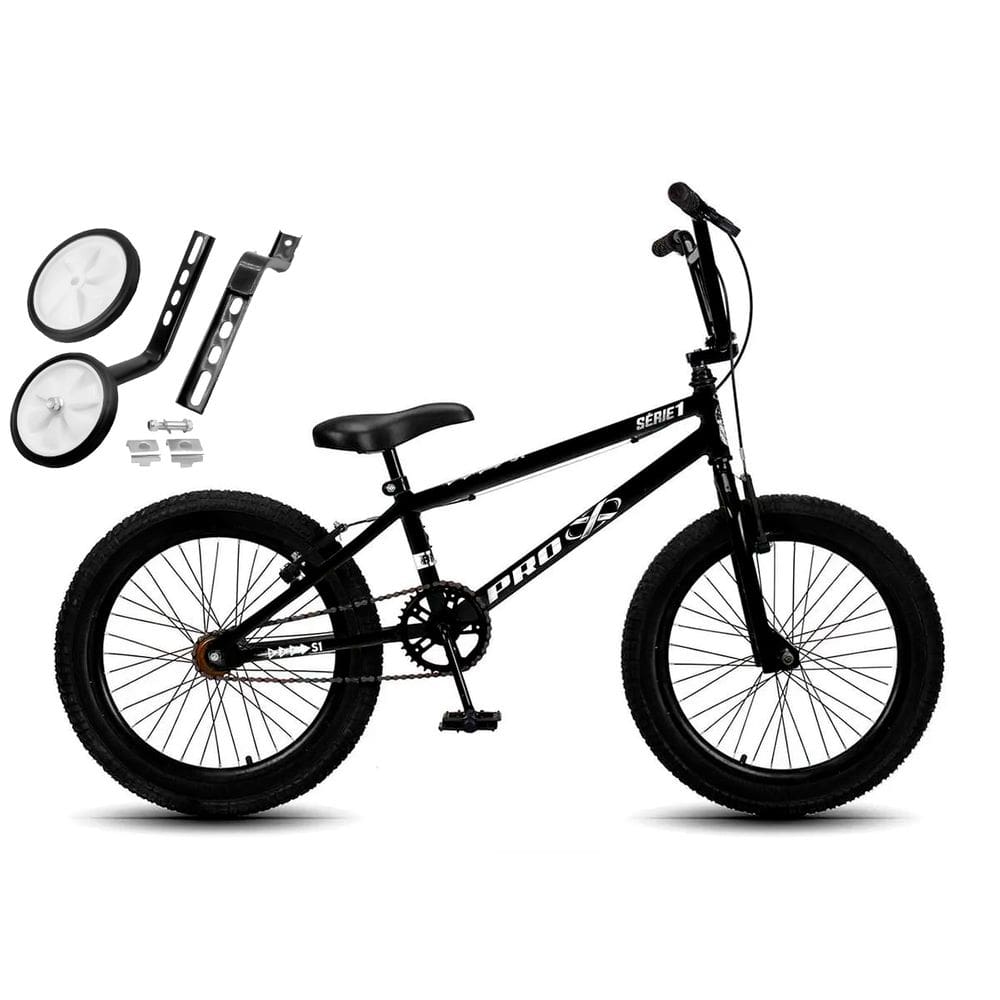 Bicicleta Aro 20 BMX Infantil PRO X S1 V-Brake Com Rodinhas