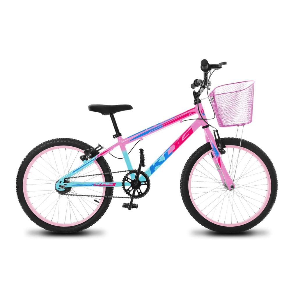 Bicicleta Infantil Feminina Aro 20 KOG Alum Cestinha Rodinha