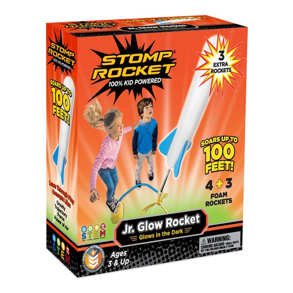 Lançador de foguetes Stomp Rocket Jr Glow com 7 foguetes para crianças