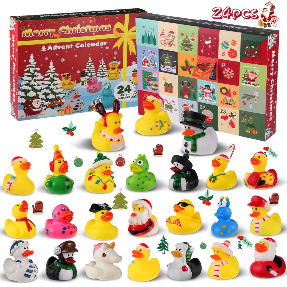 Calendário do Advento Prudiut 2024 Kids Christmas Rubber Ducks