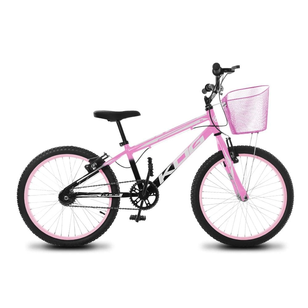 Bicicleta Infantil Feminina Aro 20 KOG Alum Cestinha Rodinha