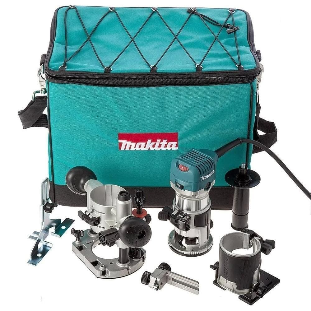 Tupia Eletronica 6mm Industrial 710w Com Adaptador Coletor Bolsa Acessórios Rt0700cx2 110v Makita