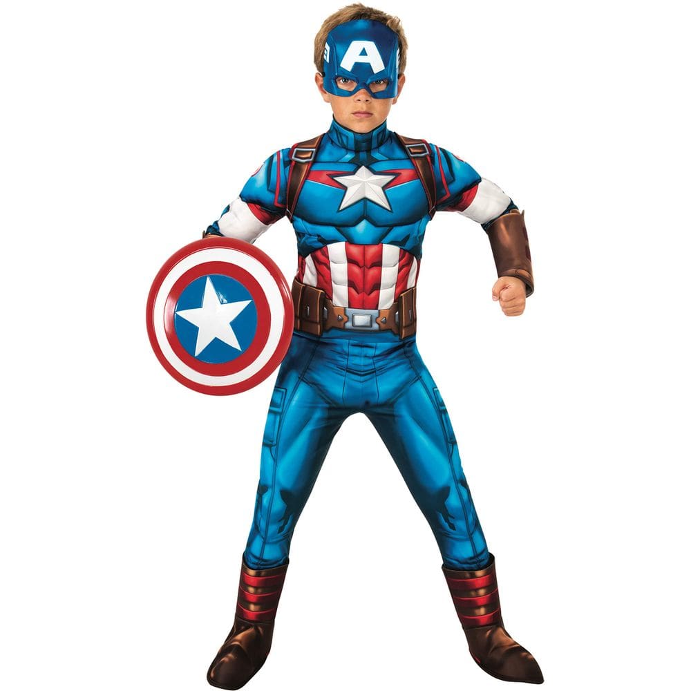 Traje Rubie`s Marvel Avengers Deluxe Captain America Boy