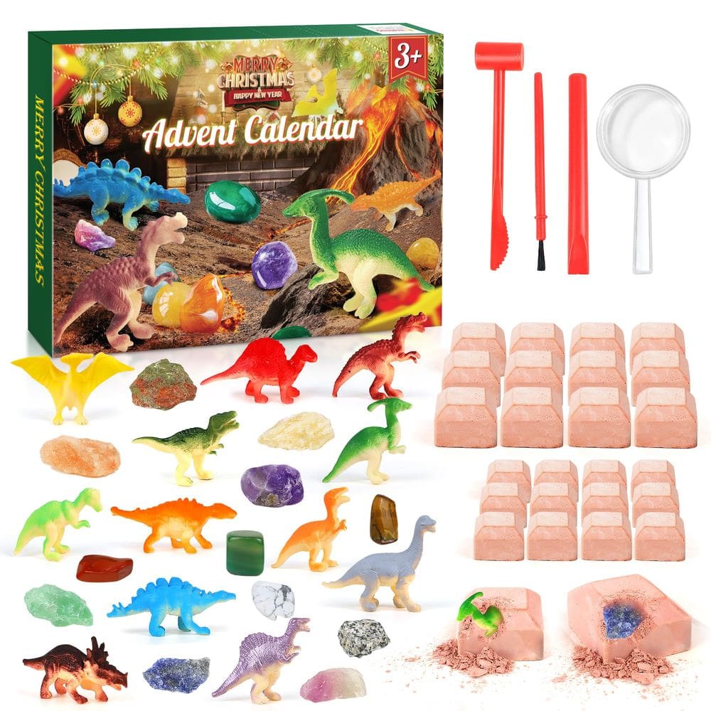Calendário do Advento Malhaii Kids Dinosaur Gemstone Dig Kit 2024