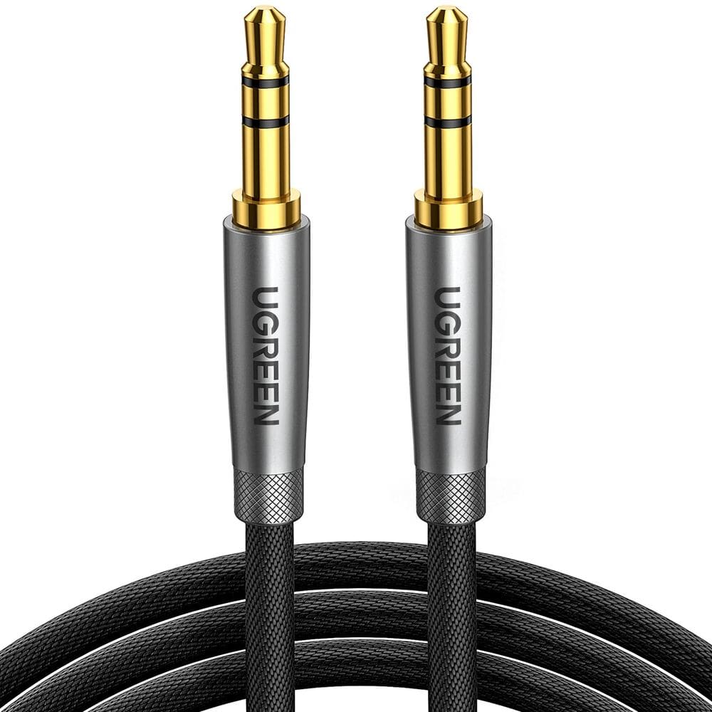 Cabo de áudio UGREEN 3,5 mm trançado de nylon macho para macho 5 m