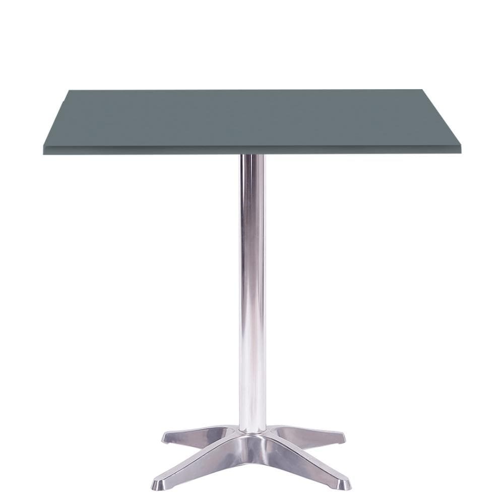 Mesa Delta em Alumínio 75 cm (Alt) Base em X Tampo MDP Quadrado 70 cm (Larg) x 2,50 cm (Alt) Grafito