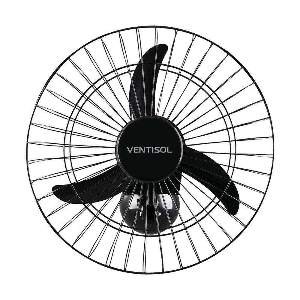 Ventilador De Parede Ventisol Oscilante 50cm Aço Preto Bivolt