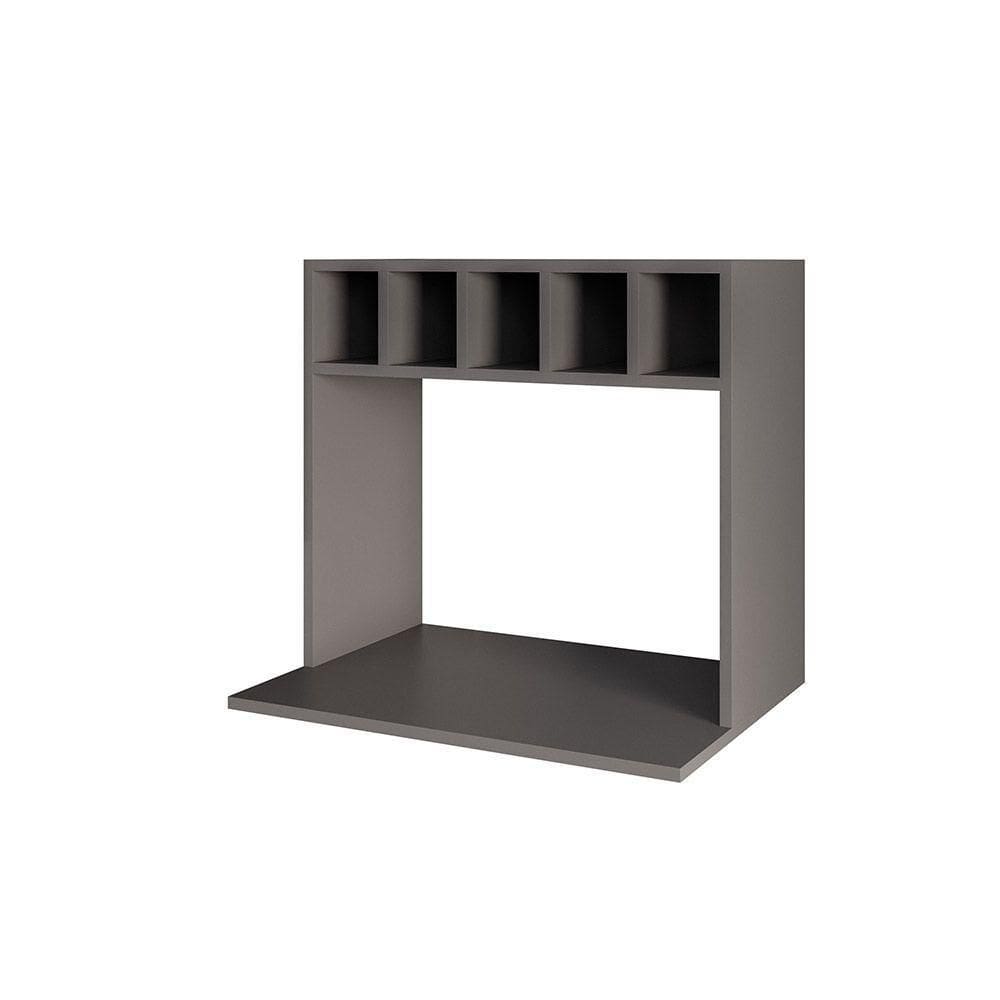 Suporte Para Microondas Com Nicho Adega Para Cozinha Emma 60cm Grafite M12 - D`rossi