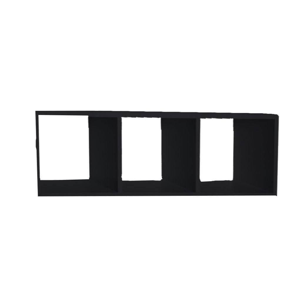 Nicho Triplo 80X30X20 Preto Mdf
