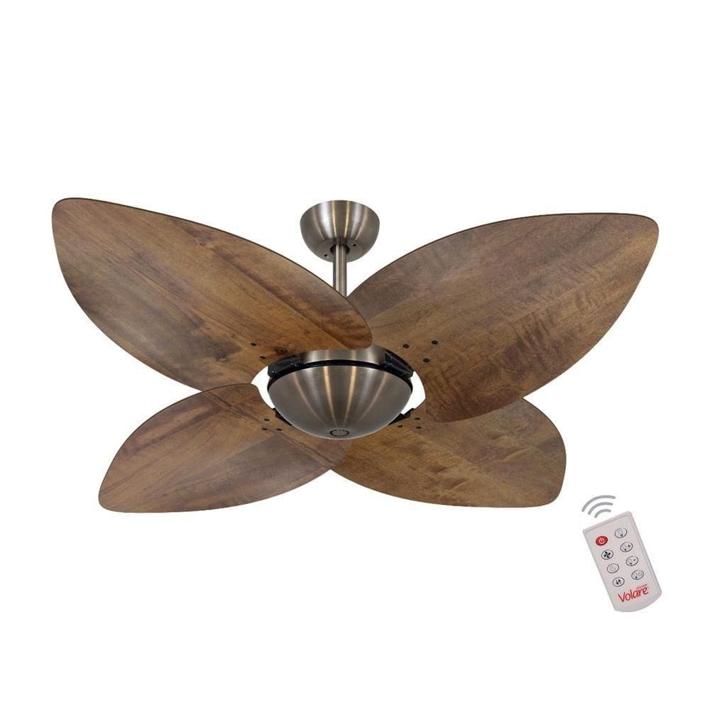 Ventilador De Teto Bronze 4 Pás Rádica Imbuia 127V