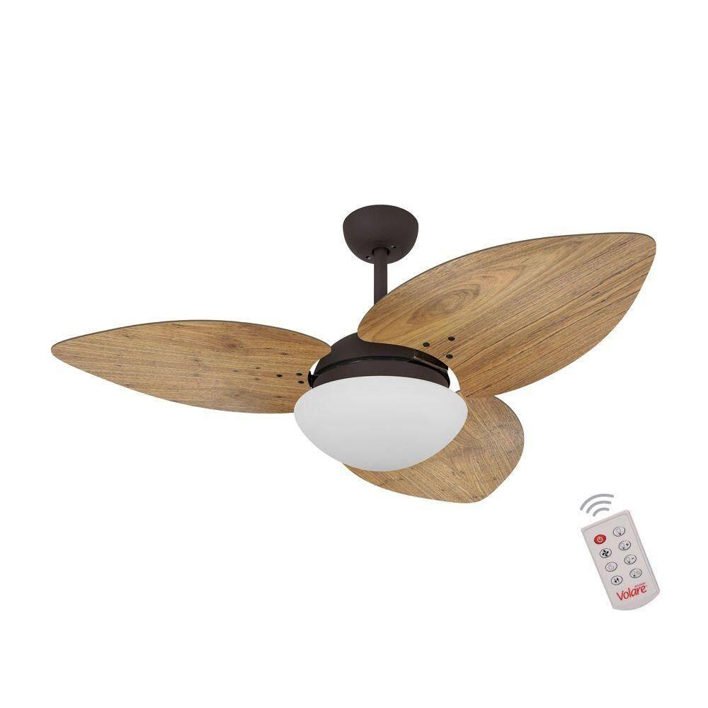 Ventilador De Teto Marrom 3 Pás Rádica Freijó 127V