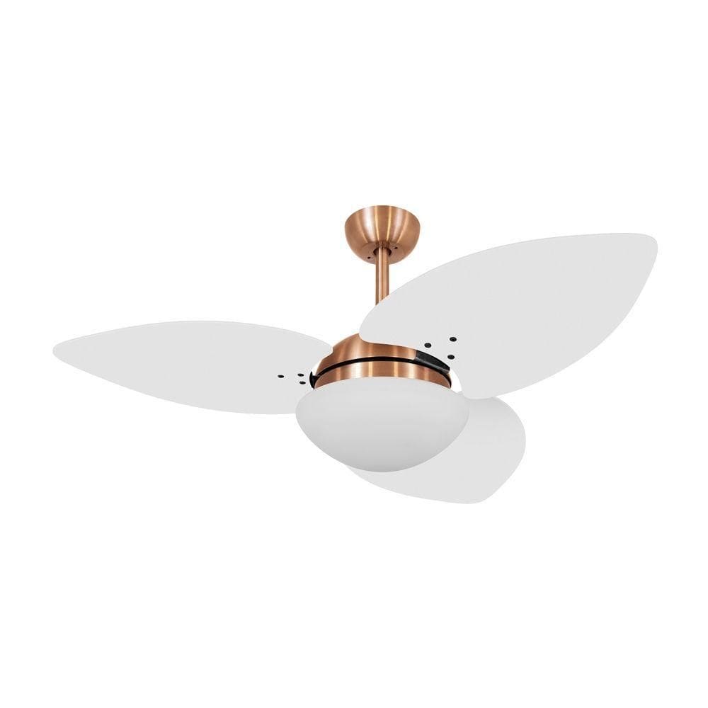 Ventilador De Teto Kovalski Cobre 3 Pás Branco 127V