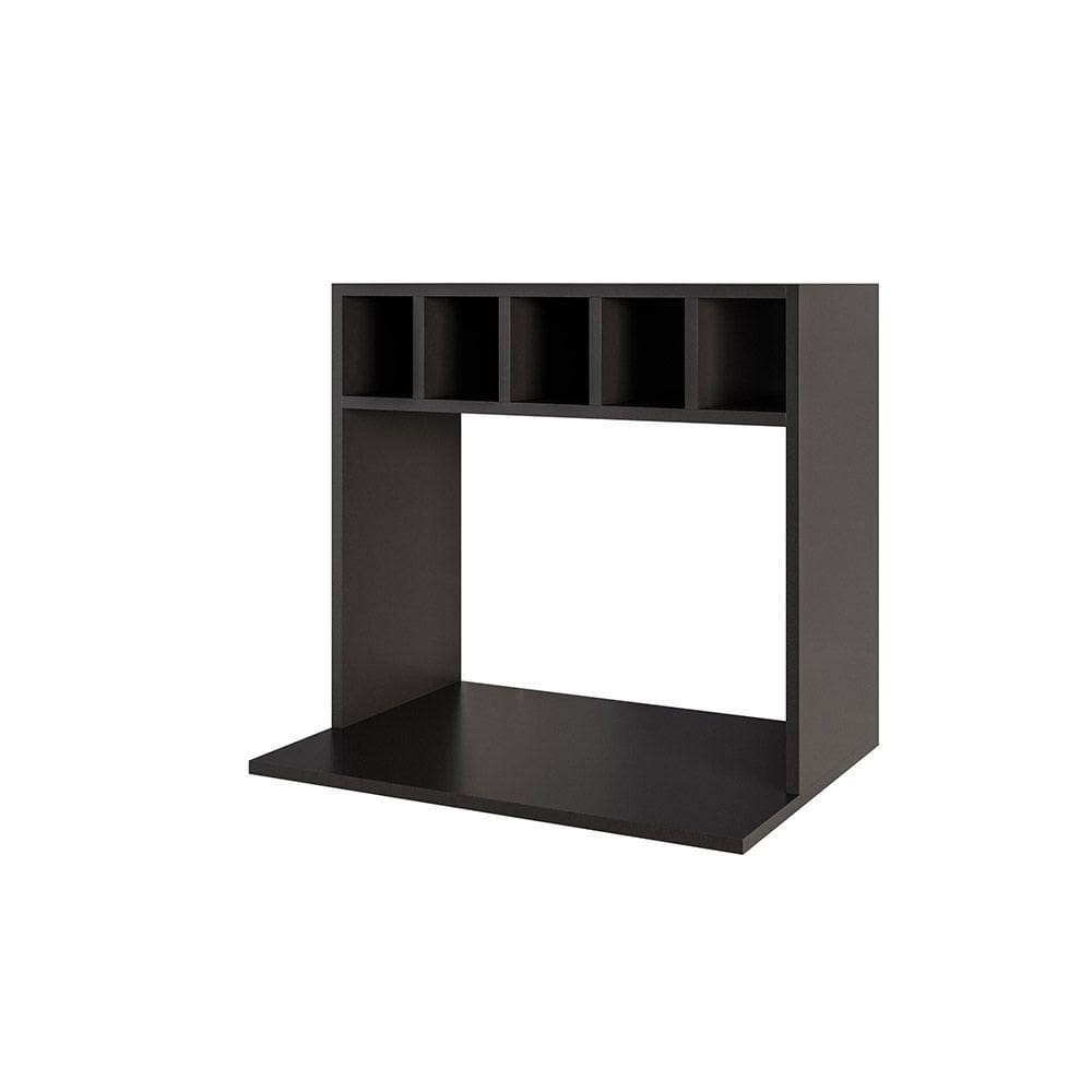 Suporte Para Microondas Com Nicho Adega Para Cozinha Emma 60cm M12 - D`rossi Cor Preto