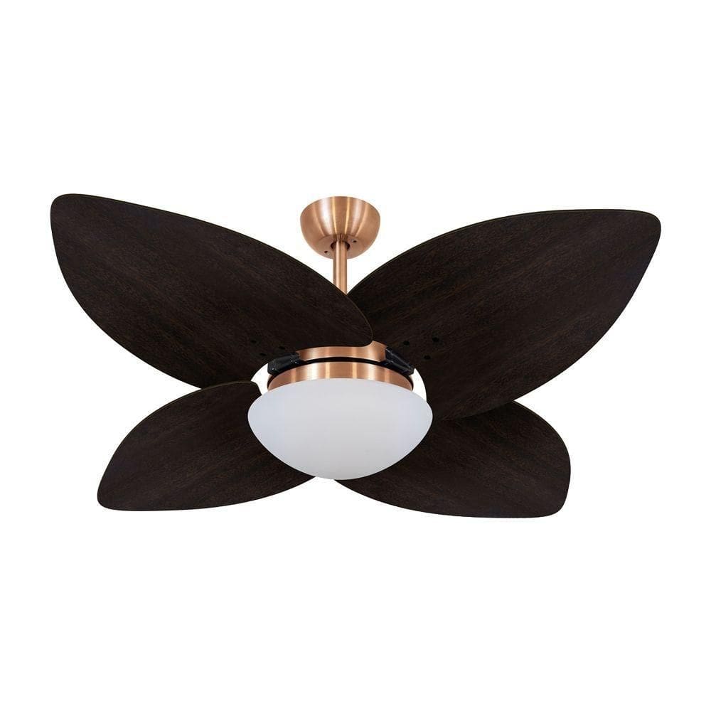 Ventilador De Teto Kovalski Cobre 4 Pás Tabaco 127V