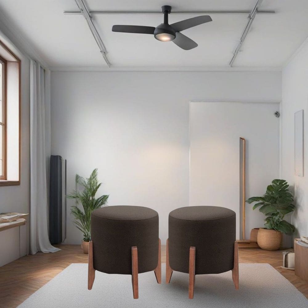 Kit 2 puff Decorativo para Sala Redondo Luxo Roma Corino